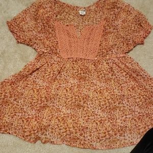 Peach Sheer Mudd Top